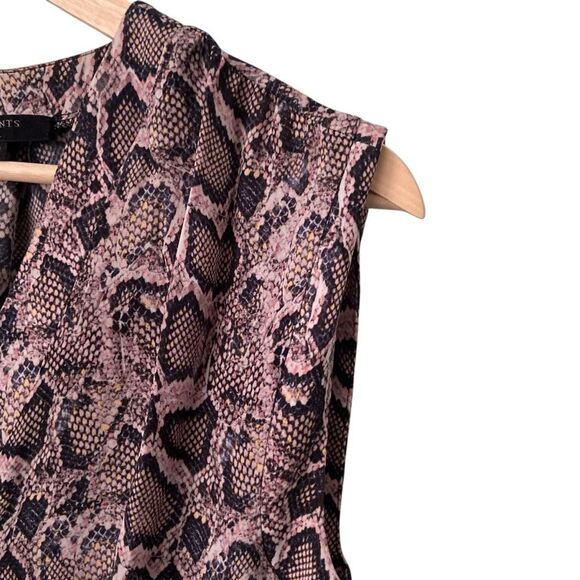 All Saints Tate Misra Asymmetric Hem Dress Elegant Snake Print Maxi Dress in S - Picture 7 of 13